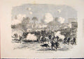 Original Old Antique Print Civil War France Porte Maillot Troops Battle 1871