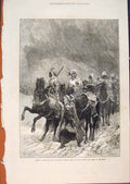 Original Old Antique Print War France Retreat Le Mans Ghoums Spahis Troops 1871