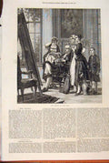Original Old Antique Print Critics Carl Hoff Painting Fine Art 1871 Victorian