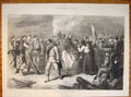 Original Old Antique Print Paris Comunist Prisoners Troops Fighting France 1871