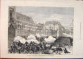 Original Old Antique Print Paris France Communist Staff Place Vendome 1871 19th