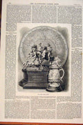 Original Old Antique Print Ascot Races Prize Plate Hunt Cup 1871 19th