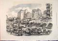 Original Old Antique Print Ruins Paris France Porte Maillot Grande Armee 1871