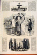 Old Antique Print Ruins Paris France Marriage Church Place De La Concorde