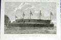 Original Old Antique Print Russian Circular Ironcald Admiral Popoff 1876 19th