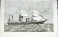 Original Old Antique Print Screw Steamer Alphonso Xii Ship Sea 1876 Victorian