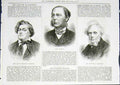 Original Old Antique Print Portrait Lemaitre Alington Gastineau 1876 Victorian