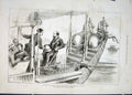 Original Old Antique Print State Barge Maharajah Benares Prince Wales India 1876