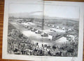 Original Old Antique Print Star India Calcutta Encampment Camp 1876 Victorian