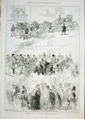 Original Old Antique Print Sketches Parliament Procession Peer'S Corridor 1876