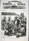 Original Old Antique Print Lieutenant Cameron African Africa Followers 1876 19th