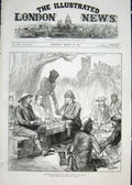 Original Old Antique Print Prince Wales Terai Tiffin Jungle India Sketch 1876
