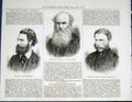 Original Old Antique Print Portrait Holmes Colonel Strange Chesney 1876 19th