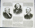 Original Old Antique Print Portrait Conway Freiligrath Parkes 1876 Victorian