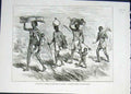 Original Old Antique Print Lieutenant Cameron Sketch Africa Native Family 1876