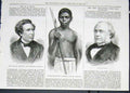 Original Old Antique Print Portrait Letheby Jacko Camerons Servant Dana 1876