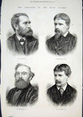 Original Old Antique Print Portrait Long Tadema Crowe Storey Royal Academy 1876