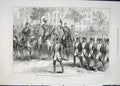 Original Old Antique Print Madrid Prince Wales King Spain Guards Guardia 1876