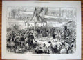 Original Old Antique Print Prince Wales Portsmouth Welcome Home 1876 Victorian