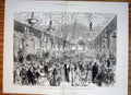 Old Antique Print Guildhall Ball Prince Princess Wales City London 1876 19th