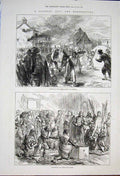 Old Antique Print Herzegovina Gunpwder Depot Grahovo Ambulance Corps 1876 19th
