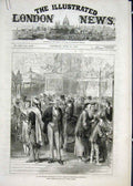 Original Old Antique Print America Centennial Exhibition Butchers Grant Childs