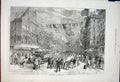 Original Old Antique Print Street Philadelphia American Exhibition America 1876
