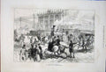 Original Old Antique Print Broad Straat Philadelphia America Sketch 1876 19th