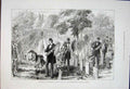 Original Old Antique Print Decoration Day Philadelphia Glenwood Cemetery America