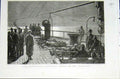 Original Old Antique Print Deck Passemgers Moonlight Forecastle Sketch 1876