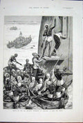Original Old Antique Print Troops 43Rd Regiment Cananore Prince Wales 1876