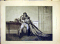 Original Old Antique Print Hard-Hit Gordon Fine Art 1888 Lady Man 19th