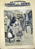 Original Old Antique Print Laeving Home Lady Girl Farewell Woman Fine Art 1888