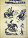 Original Old Antique Print Diamond Thief South Africa African 1888 Victorian