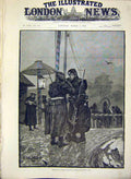Original Old Antique Print Russian German Frontier Guards Military Army 1888