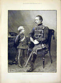 Old Antique Print Imperial Crown Prince William Prussia Portrait Son 1888 19th