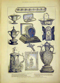 Old Antique Print Silver Wedding Presents Marlborough House Prince Wales