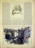 Old Antique Print Portrait Victoria Princess Royal San Remo Building 1888 19th