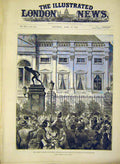 Original Old Antique Print Charlottenburg Palace German Emperor Hosang 1888 19th
