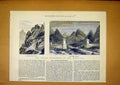 Old Antique Print Sikkim Expedition Himalayas Tibetan Teesta Bridge 1888 19th