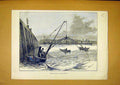 Original Old Antique Print Bait Calais Harbour France Boats Fishing 1888 19th