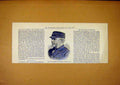 Original Old Antique Print Admiral Alfred Ryder Portrait Military 1888 19th