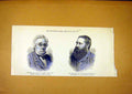 Original Old Antique Print Portrait Doyle Profeesor Poetry King-Harman Mp 1888
