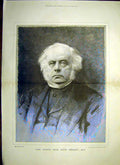 Original Old Antique Print Portrait Right Hon. John Bright Mp 1888 Victorian