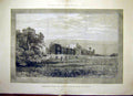 Original Old Antique Print Penshurst Place Lord De L'Isle Dudley Building 1888