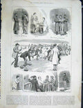 Original Old Antique Print Scotland New Year Fine Art 1889 19th