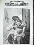Original Old Antique Print Gebhardt Grand-Dad'S Delight Child Grandpa 1889 19th