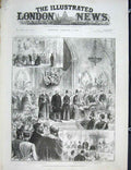 Original Old Antique Print Middlesbrough-On-Tees Middlesbrough Vaughan Monument