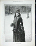 Original Old Antique Print Nearest Way Church Knowles Fine Art 1889 Victorian