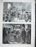 Original Old Antique Print Vienna Crown Prince Funeral Austria Church Portrait
